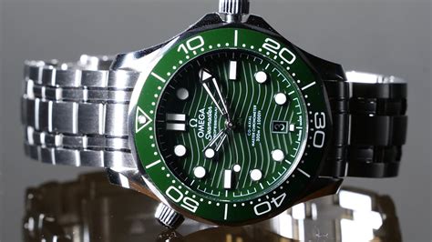 omega watch green dial square face 80s
